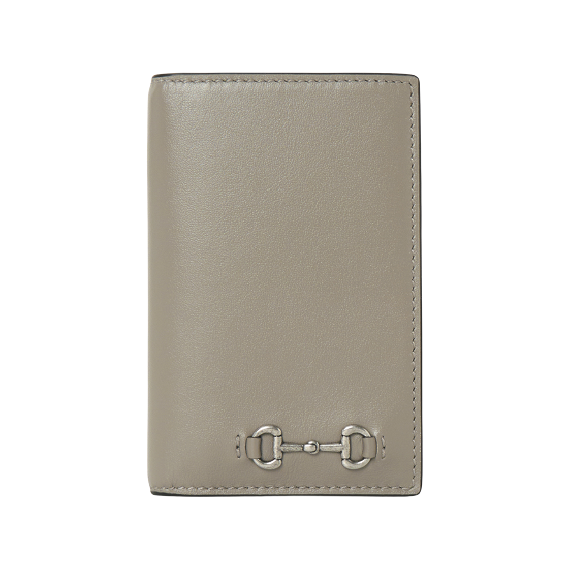 846951-AAFP1-2816 Gucci Long Card Case with Horsebit Grey Beige