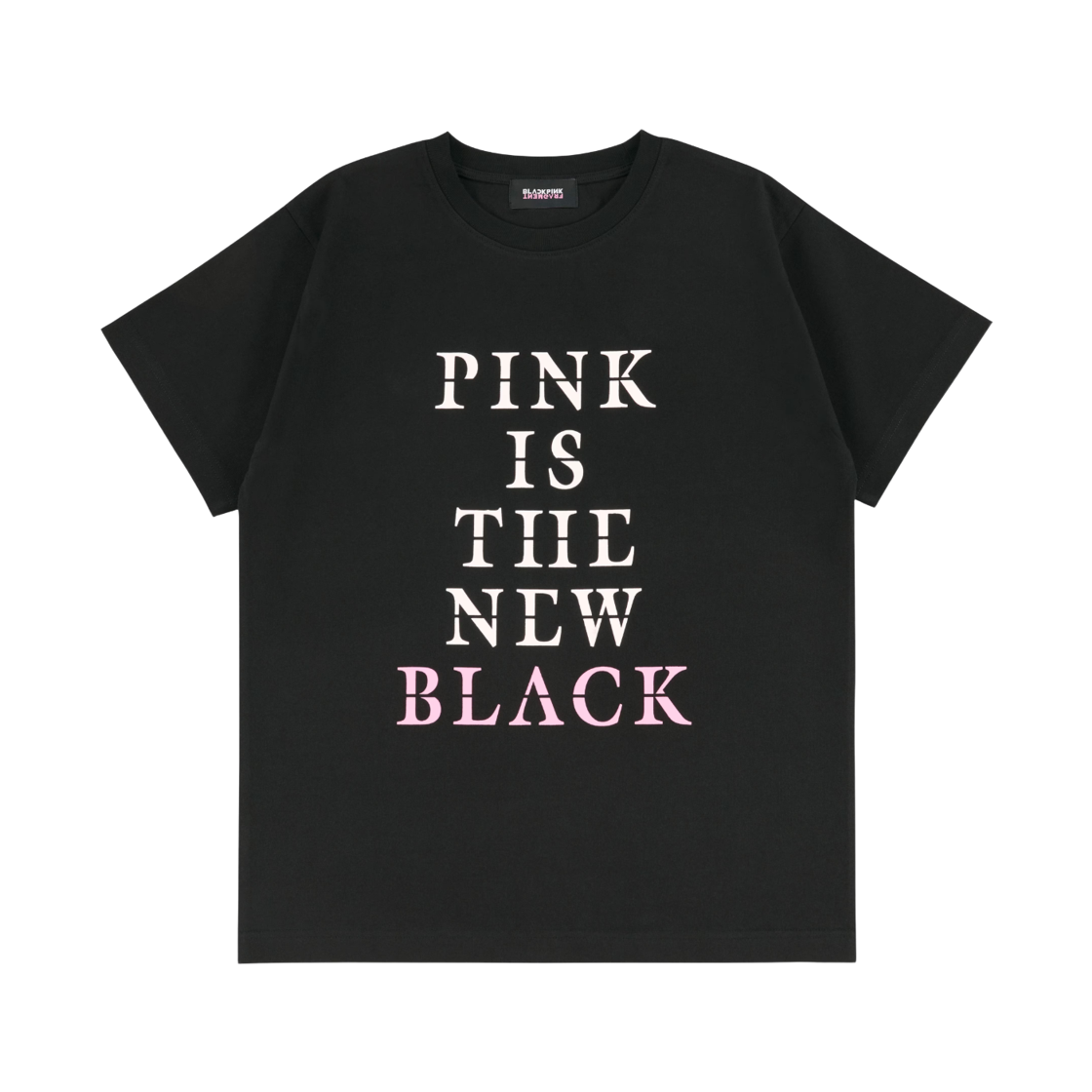 프라그먼트 x 블랙핑크 핑크 이즈 뉴 티셔츠 블랙(Fragment x Blackpink T-Shirt Pink Is The New Black)