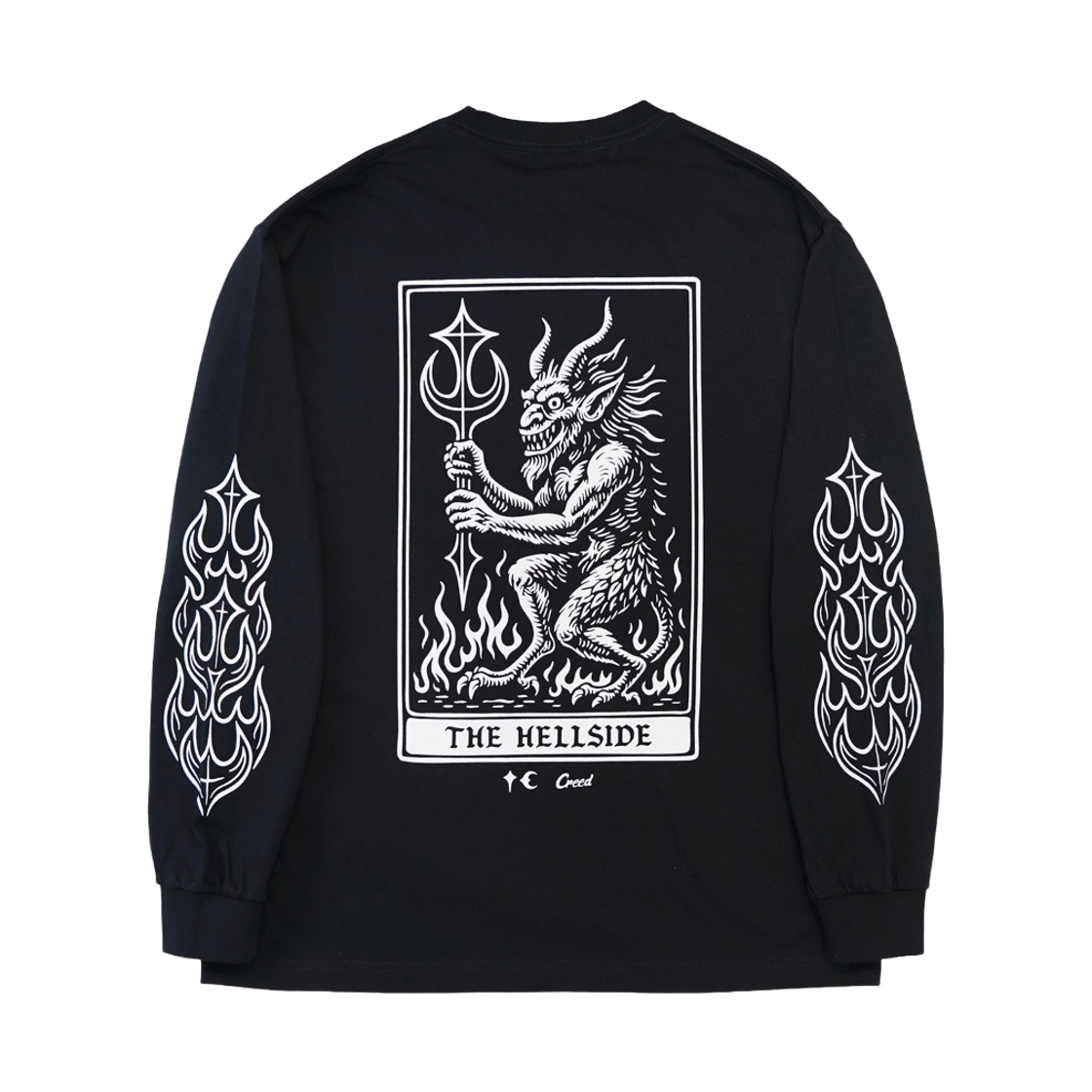 떠그 클럽 x 크리드 모터사이클 롱슬리브 티셔츠 블랙(Thug Club x Creed Motorcycles Long Sleeve T-Shirt Black)