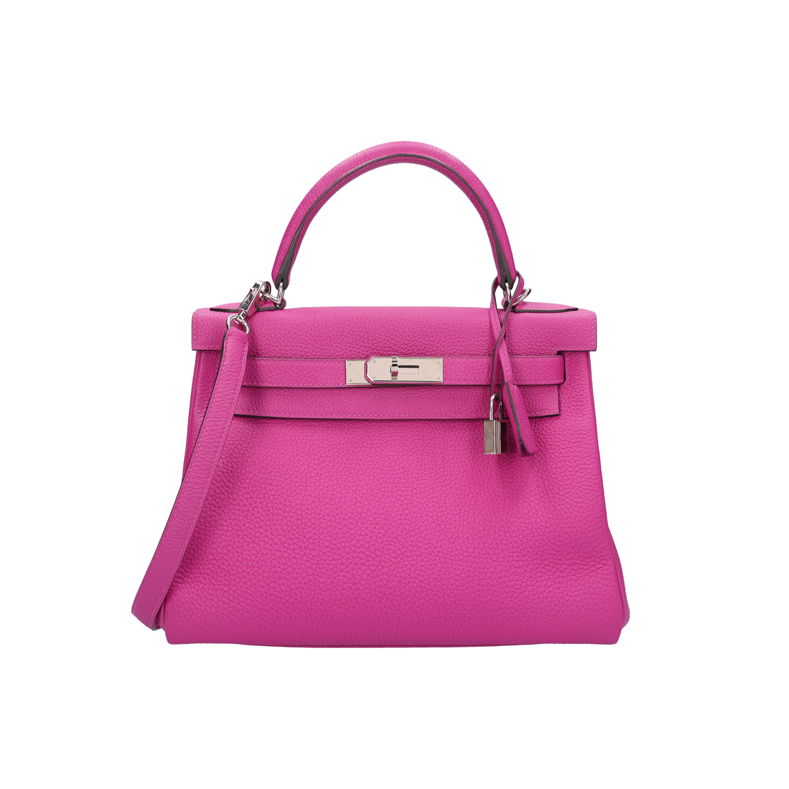 ITC4V2U85RJ7 Hermes Kelly 28 Bag Togo Rose Poudre Silver Hardware D Stamp