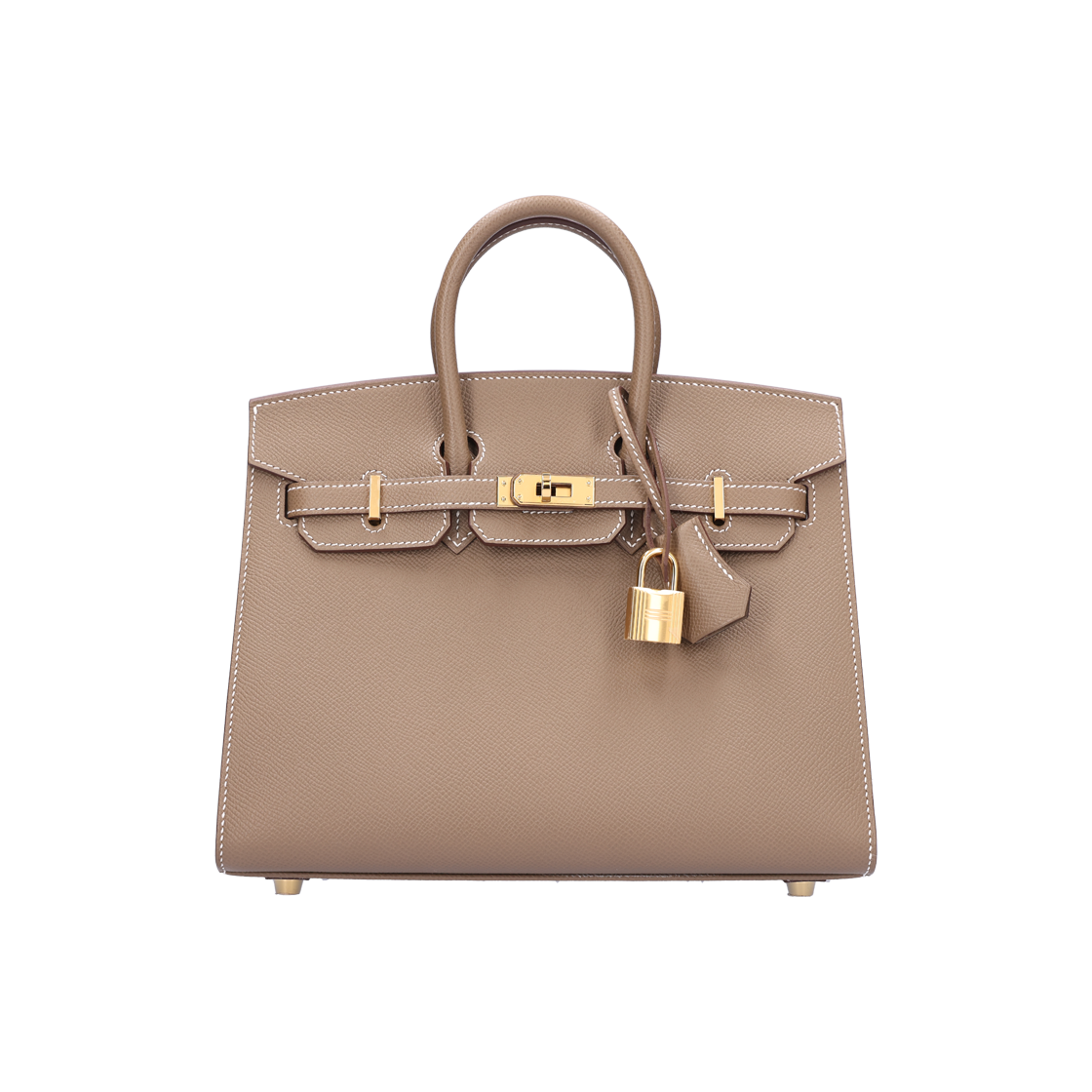 ITTH5WQWDG4A Hermes Birkin 25 Bag in Etoupe Leather with Gold Hardware and W Monogram