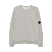 C.P. Company Light Fleece Crewneck Lens Sweatshirt Greystone Melange - 25FW