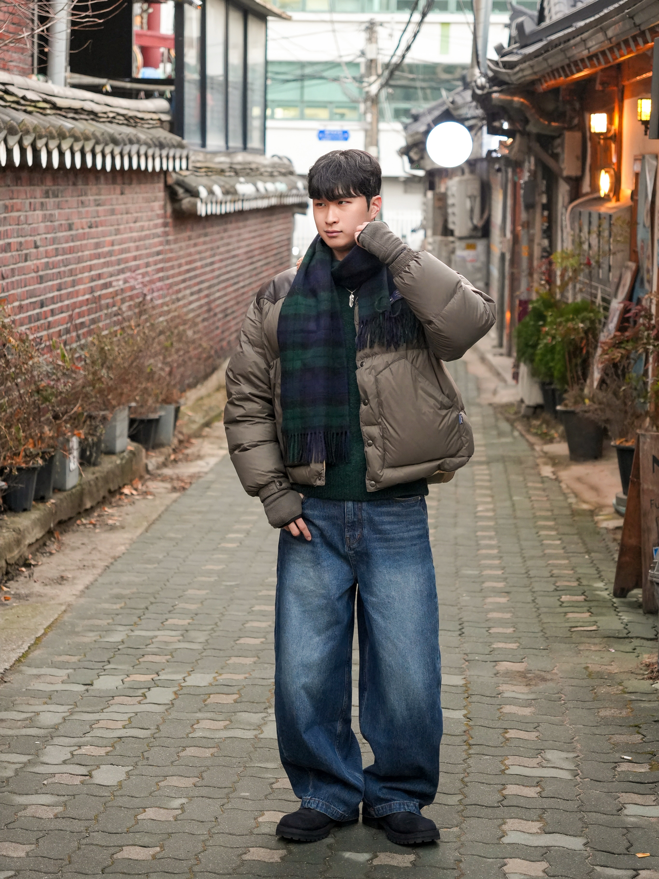 noun Corduroy Denim Pants Blue 착용 스타일 - 2