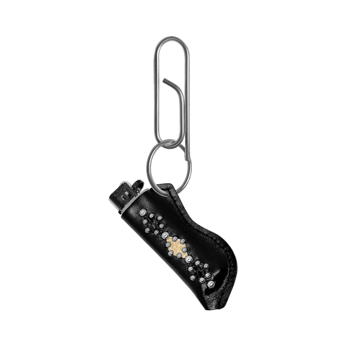 DN-LTR-16 DIRT NAP Diamond Leather Lighter Holder Keyring Black