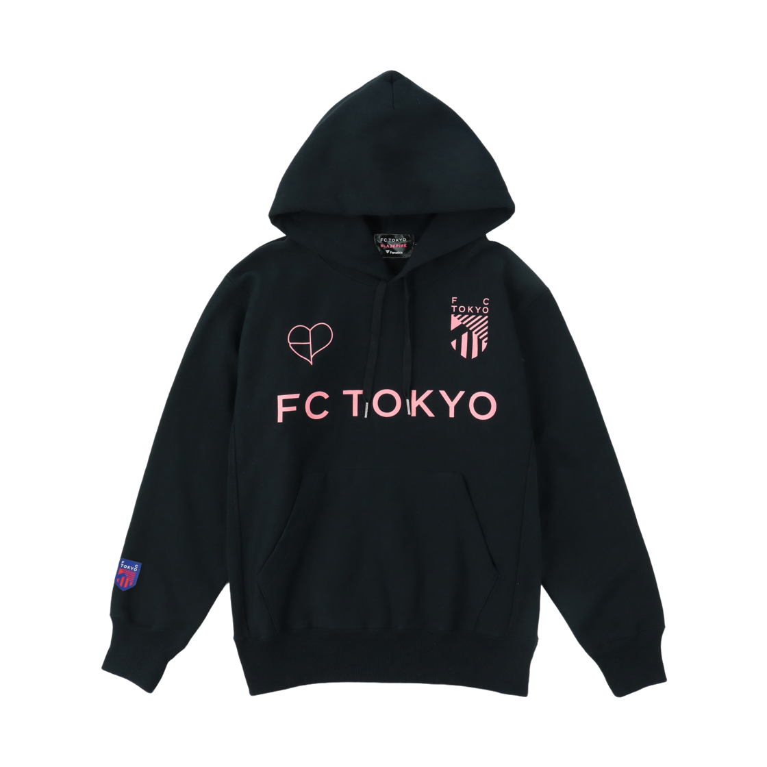 블랙핑크 x FC 도쿄 로고 후드 블랙(Blackpink x FC Tokyo Logo Hoodie Black) - 2