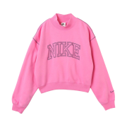 (W) Nike NSW Phoenix Fleece Mock Neck Sweatshirt Playful Pink - Asia