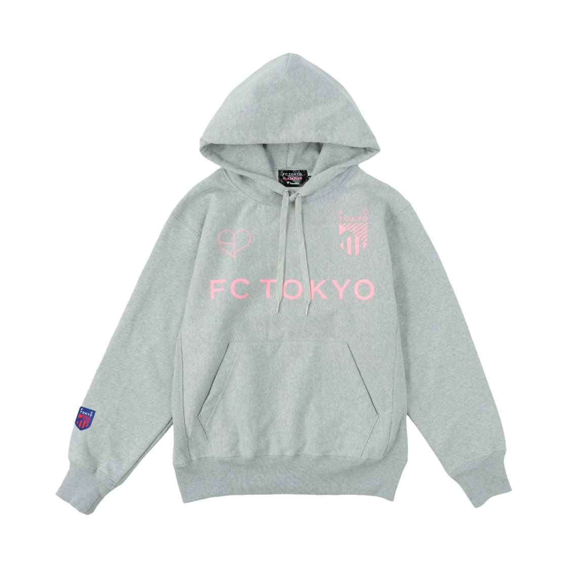 블랙핑크 x FC 도쿄 로고 후드 그레이(Blackpink x FC Tokyo Logo Hoodie Gray) - 2