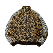Kapital Smooth Jersey Leopard Print Stuntman & Woman Track Jacket Brown