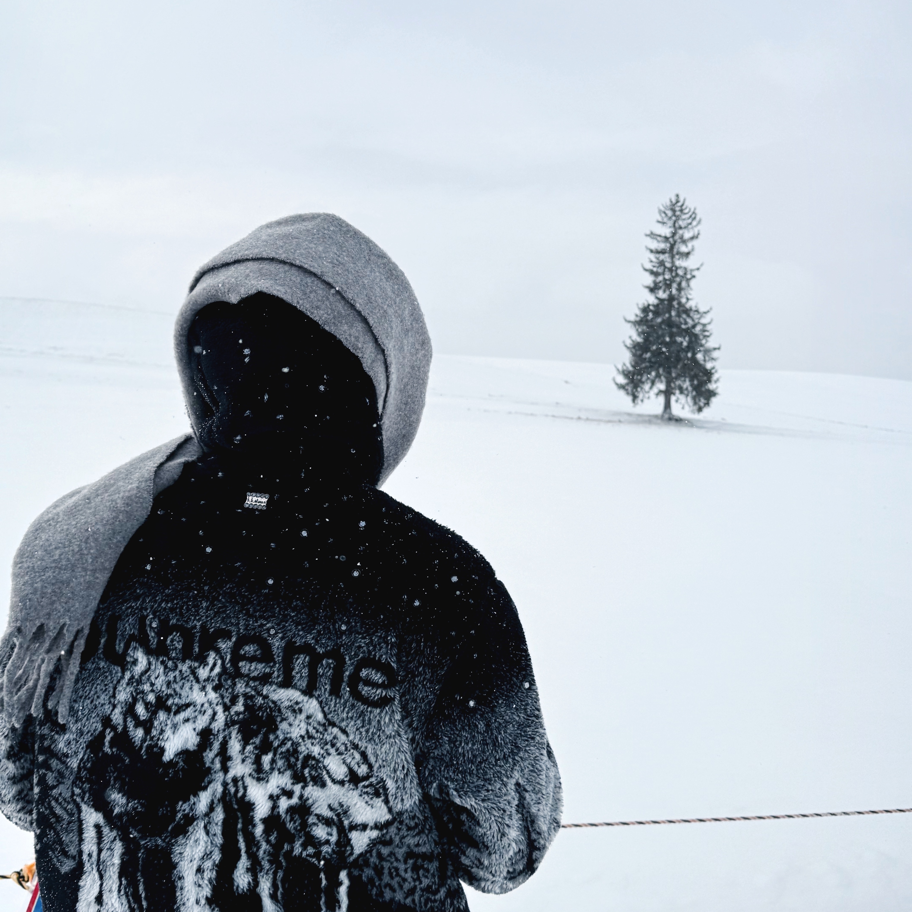 Supreme x B.B. Simon Reversible Hooded Fleece Jacket Black - 25FW 착용 스타일 - 2