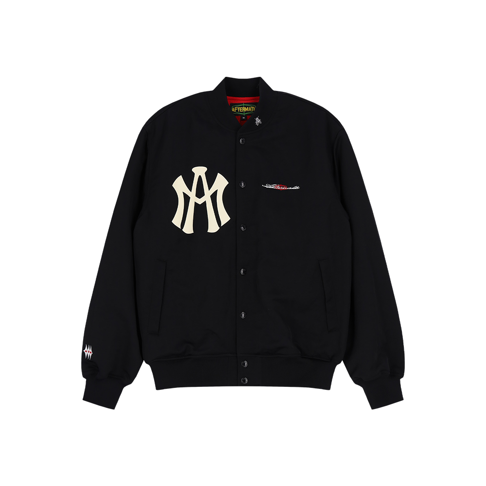 애프터매스 에이티엠 로고 바시티 자켓 블랙(Aftermath Atm Logo Varsity Jacket Black)