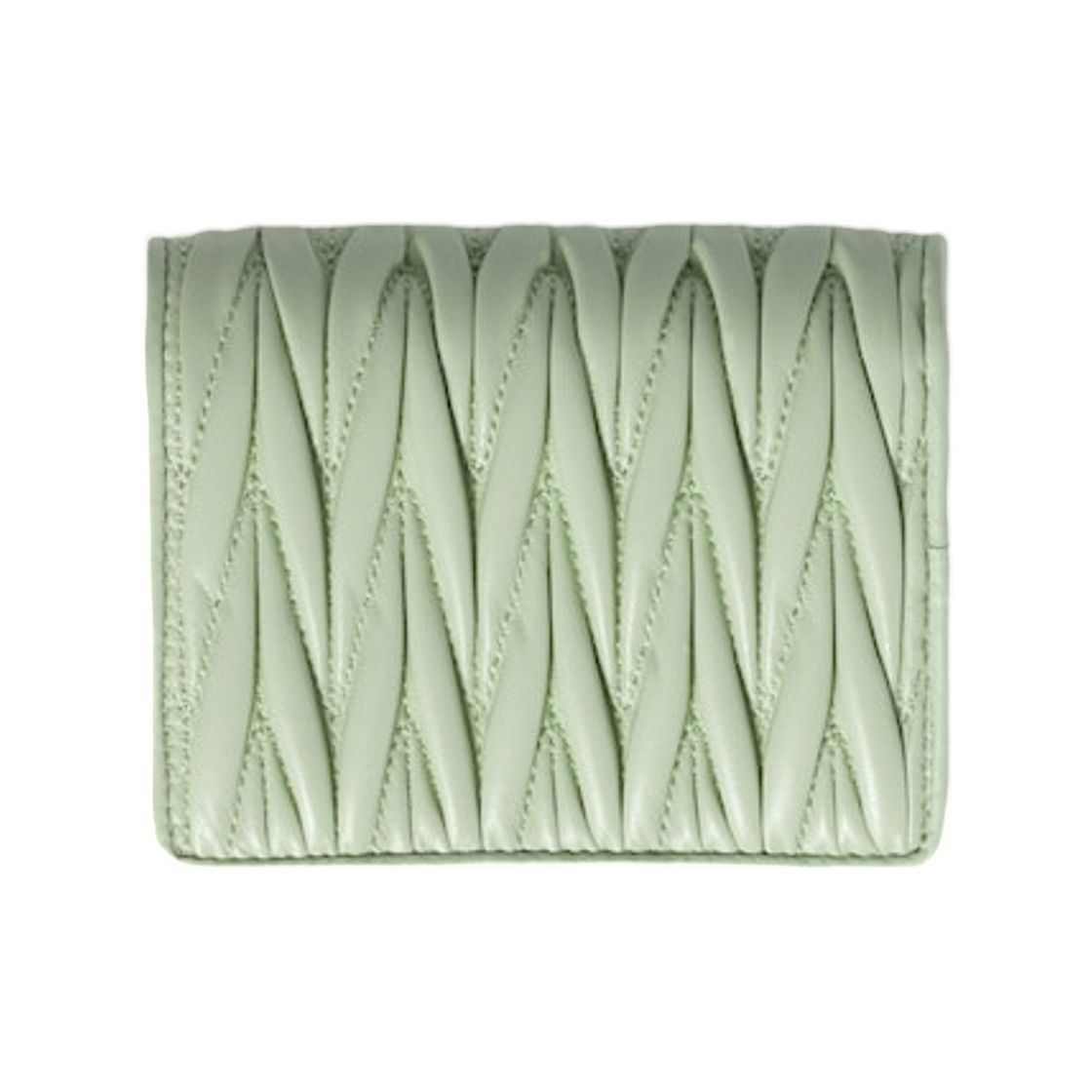 미우 미우 스몰 마테라쎄 나파 레더 월렛 아쿠아(Miu Miu Small Matelasse Nappa Leather Wallet Aqua) - 3