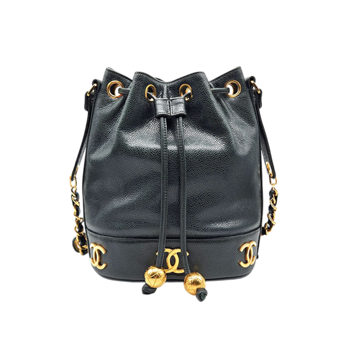 샤넬 캐비어 골든볼 트리플 CC 드로우 스트링 버킷백 L955396(Chanel Caviar Golden Ball Triple CC Drawstring Bucket Bag L955396) - 1
