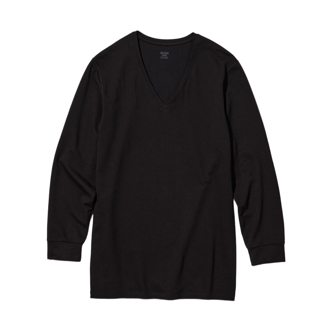 472925-09 / 469981-09 Uniqlo Heattech Extra Warm Cotton V-Neck Long Sleeve T-Shirt Black - JP