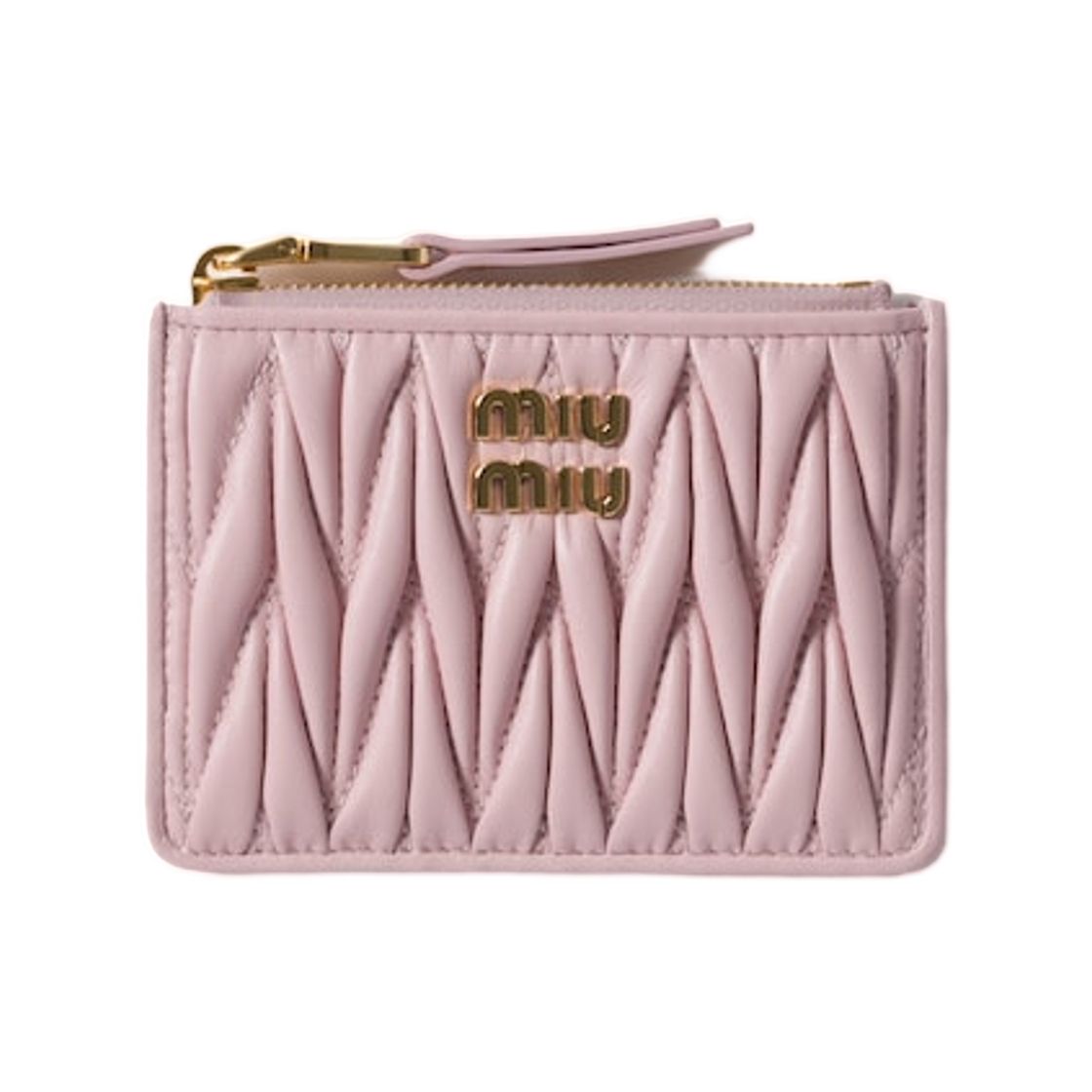 미우 미우 마테라쎄 나파 레더 카드 홀더 앨러배스터 핑크(Miu Miu Matelasse Nappa Leather Card Holder Alabaster Pink)