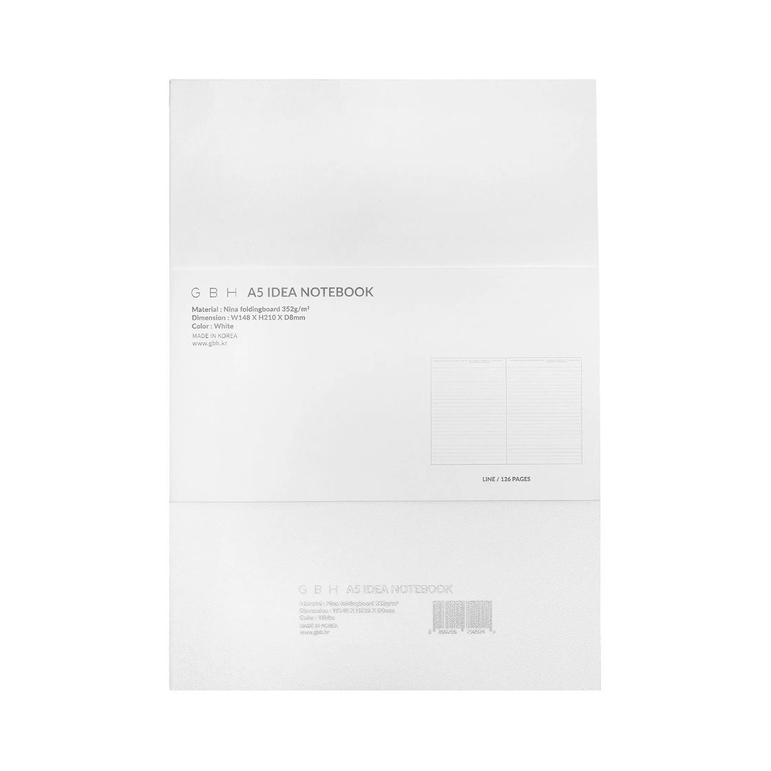 지비에이치 홈 아이디어 노트 - White (A5)(GBH HOME A5 Idea Notebook White)