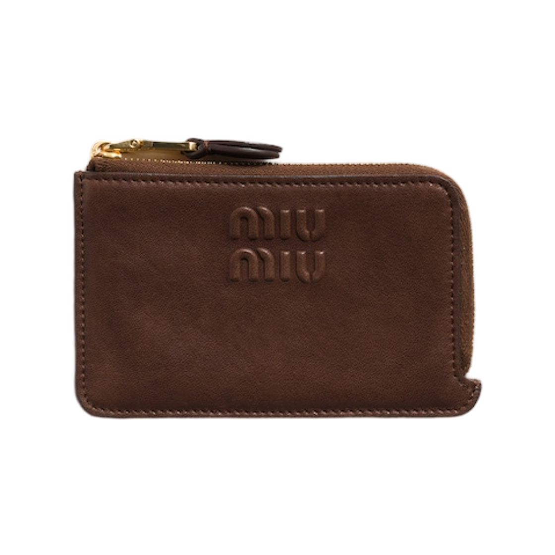 5MB066-AEFX-F0NBL Miu Miu Nappa Leather Envelope Card Holder Briarwood
