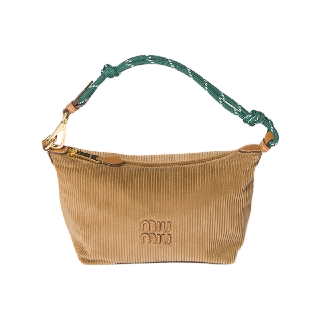 미우 미우 코듀로이 파우치 시나몬 그린(Miu Miu Corduroy Pouch Cinnamon Green) - 1