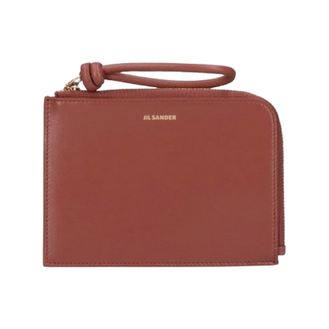 J07UI0002-P4841-219 Jil Sander Embossed Logo Leather Envelope Coin Purse Rosewood
