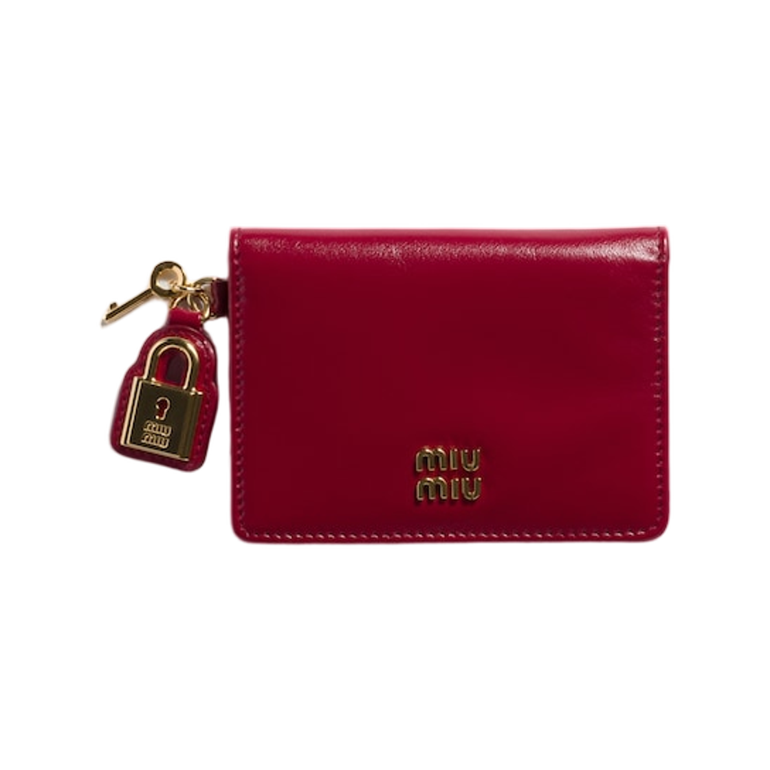 5MC103-2IGA-F0041 Miu Miu Leather Card Holder Ruby Red