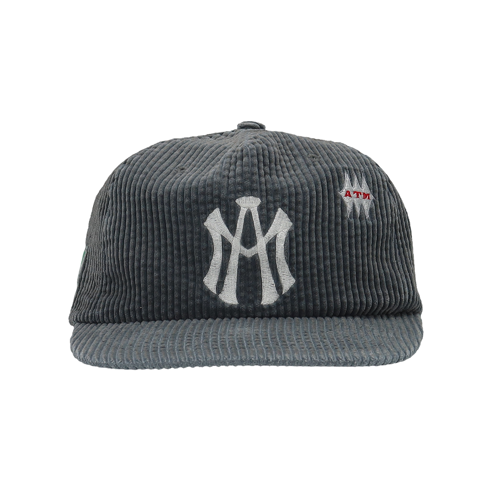 애프터매스 에이티엠 로고 코듀로이 볼 캡 그레이