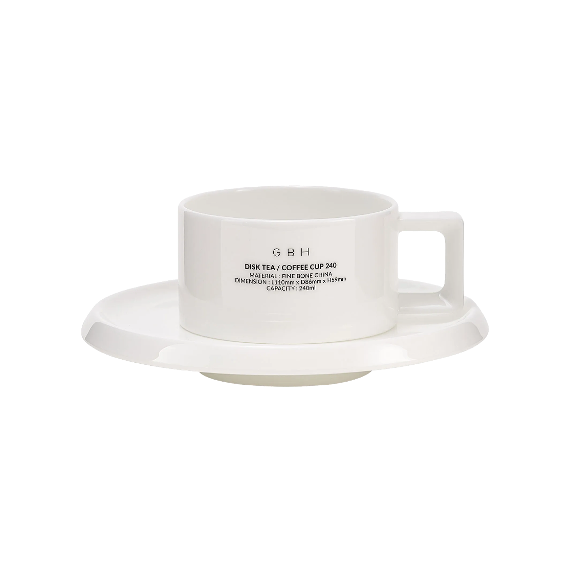 지비에이치 홈 컵 앤 소서(GBH HOME X NIKKO Disk Tea / Coffee Cup240 & Saucer 155)