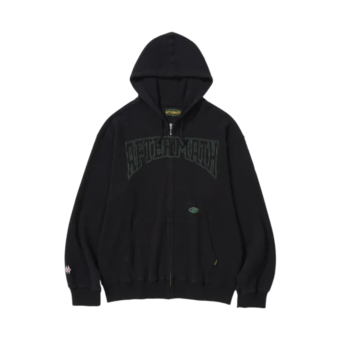 애프터매스 와플 집 후디 블랙(Aftermath Waffle Zip Hoodie Black) - 1