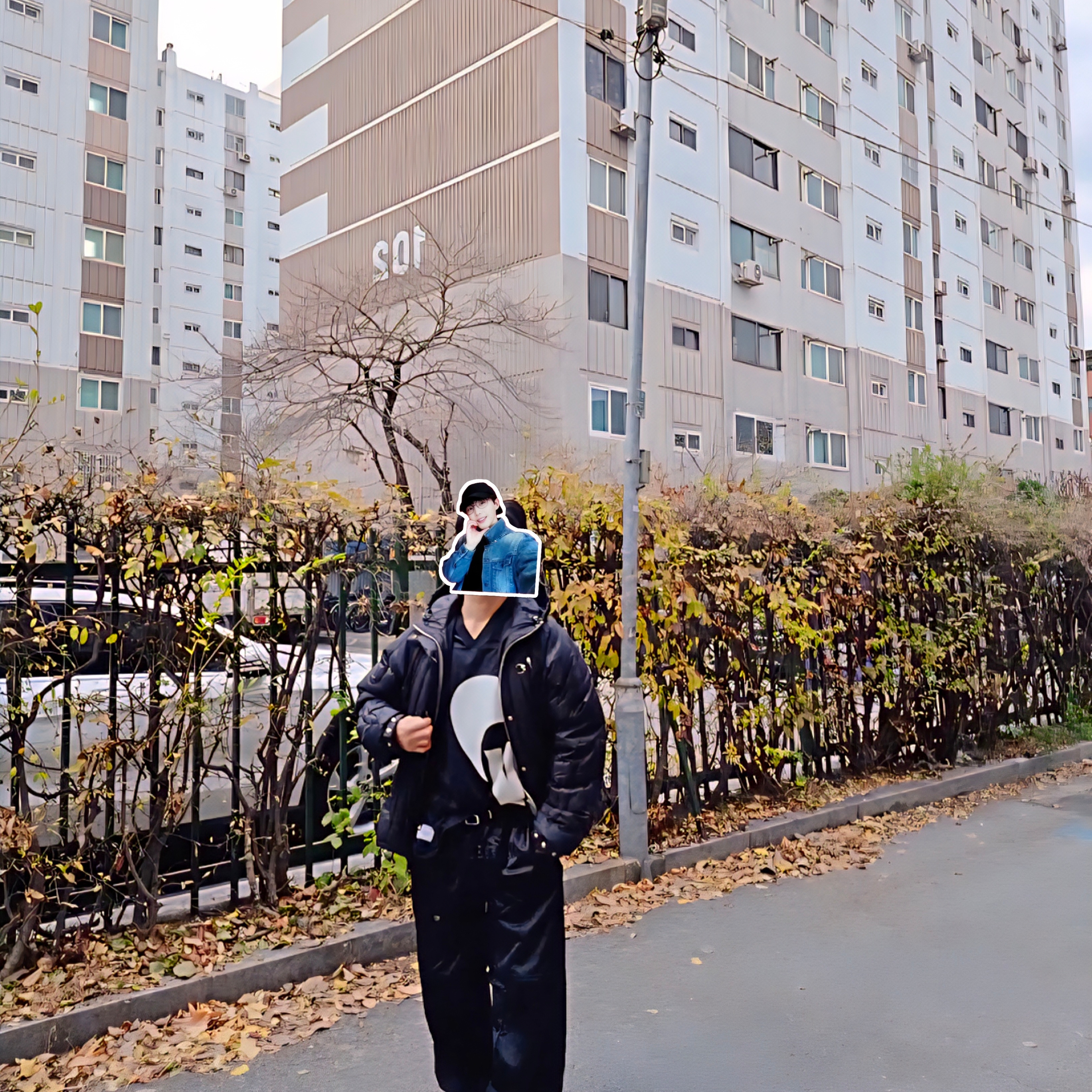 Thug Club Cave Down Jacket Black 착용 스타일 - 1
