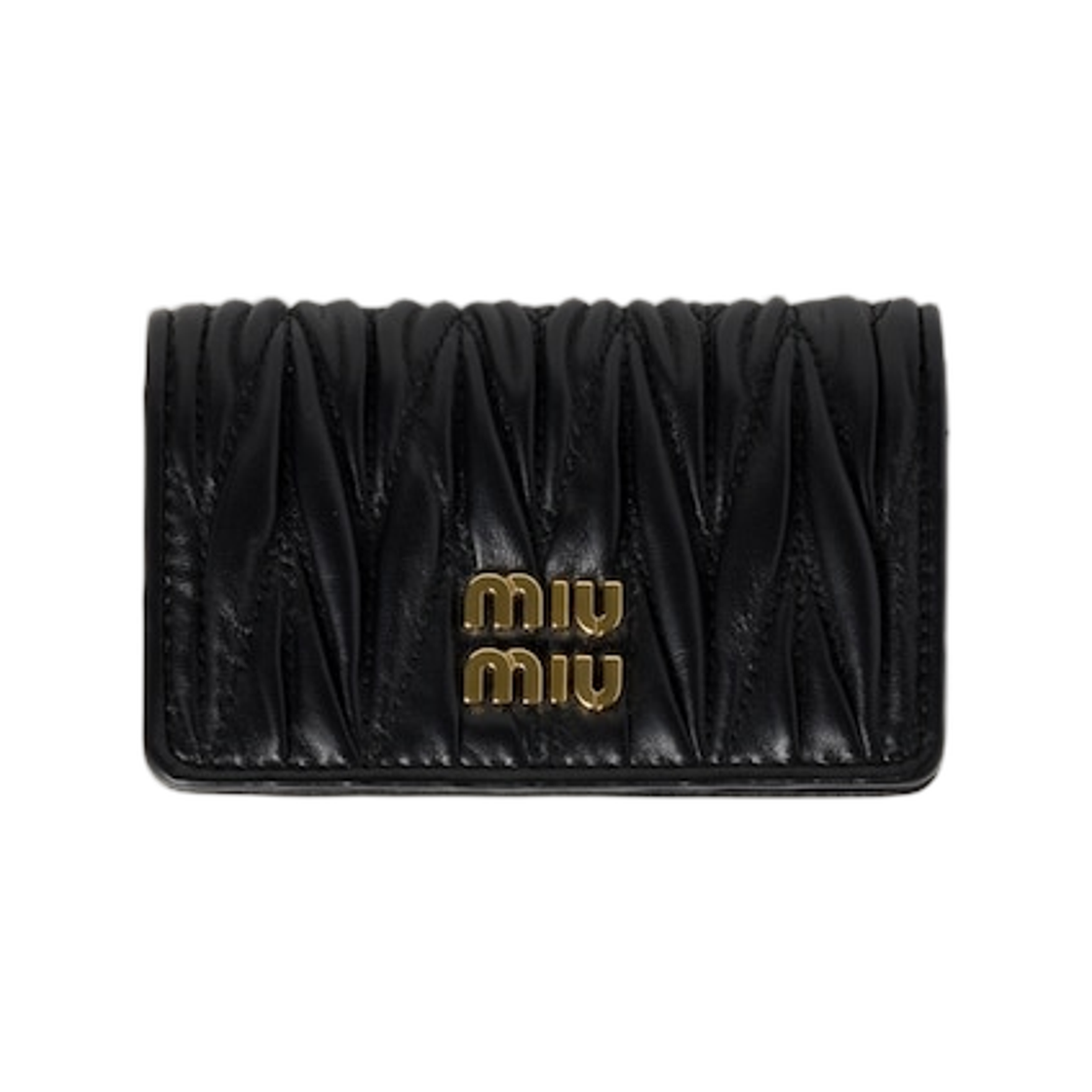 미우 미우 마테라쎄 나파 레더 카드 홀더 블랙(Miu Miu Matelasse Nappa Leather Card Holder Black) - 1