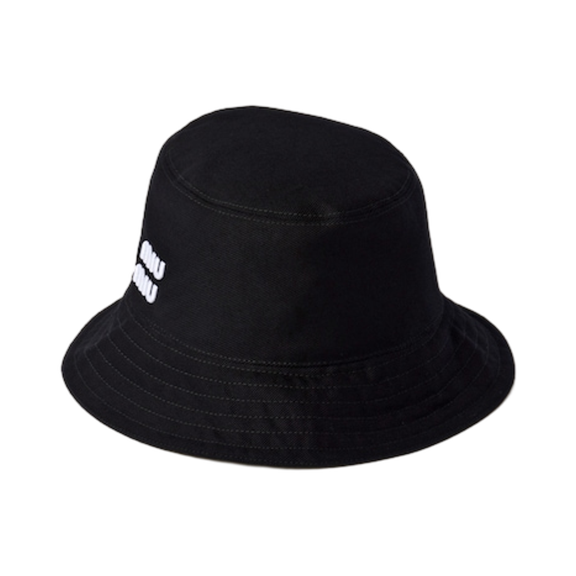 미우 미우 드릴 버킷햇 블랙 화이트(Miu Miu Drill Bucket Hat Black White) - 1