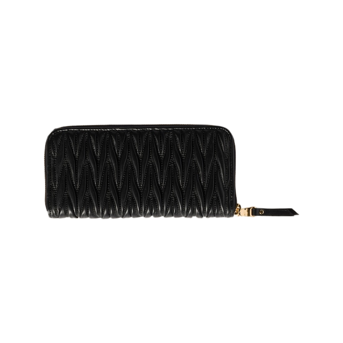 미우 미우 라지 마테라쎄 나파 레더 월렛 블랙(Miu Miu Large Matelasse Nappa Leather Wallet Black) - 3
