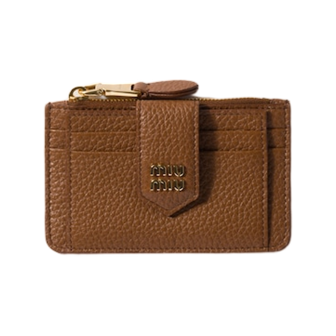 미우 미우 레더 카드 홀더 꼬냑(Miu Miu Leather Card Holder Cognac) - 1