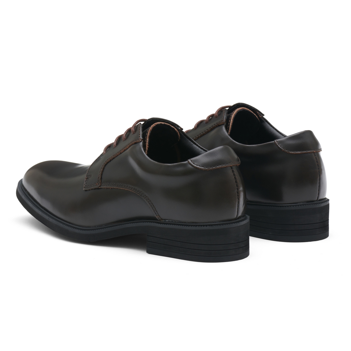리차드 남성 키높이 플레인토 더비 구두 브라운(Richard Men’s Plain-Toe Derby Elevator Shoes Brown) - 5