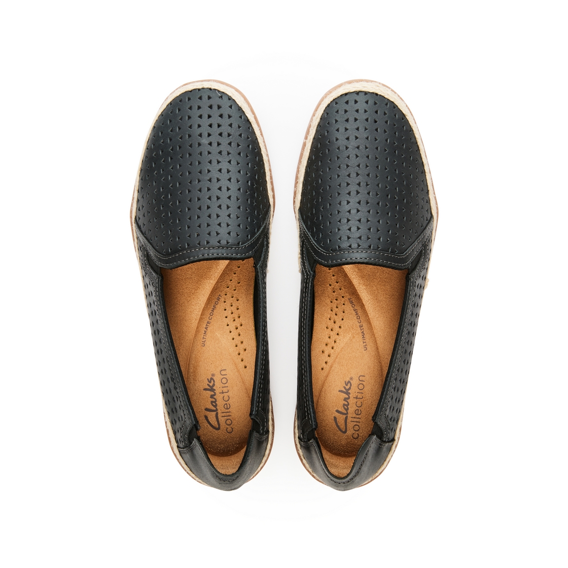 클락스 여성 쿠션 컴포트 에스퍄듀 슬립온 블랙(Clarks Women’s Cushioned Comfort Espadrille Slip-On Shoes Black) - 3