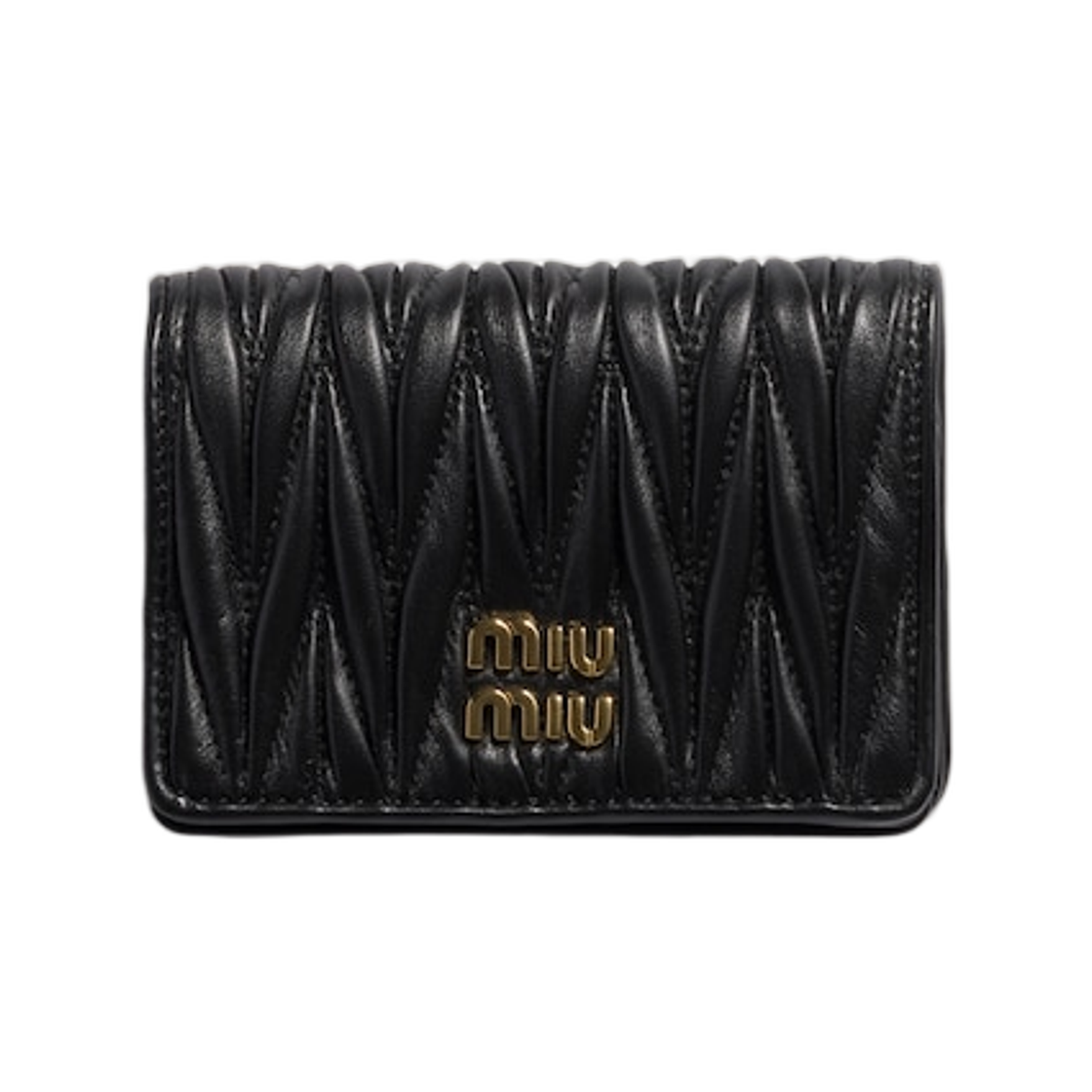 미우 미우 스몰 마테라쎄 나파 레더 월렛 블랙(Miu Miu Small Matelasse Nappa Leather Wallet Black)