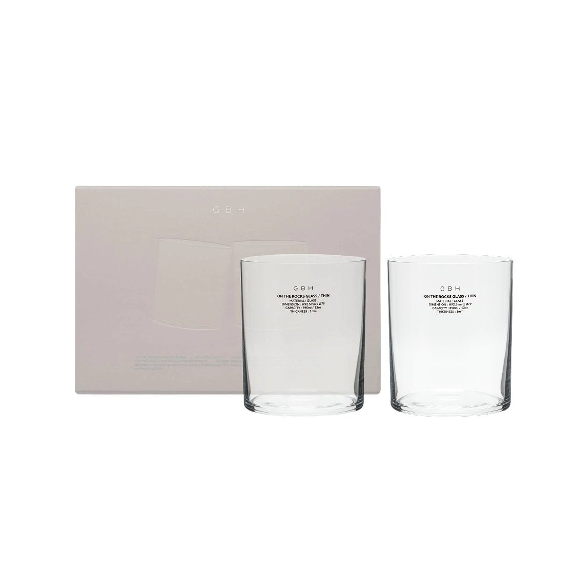 8800256754274 GBH HOME On The Rocks Glass Thin X 2ea Set