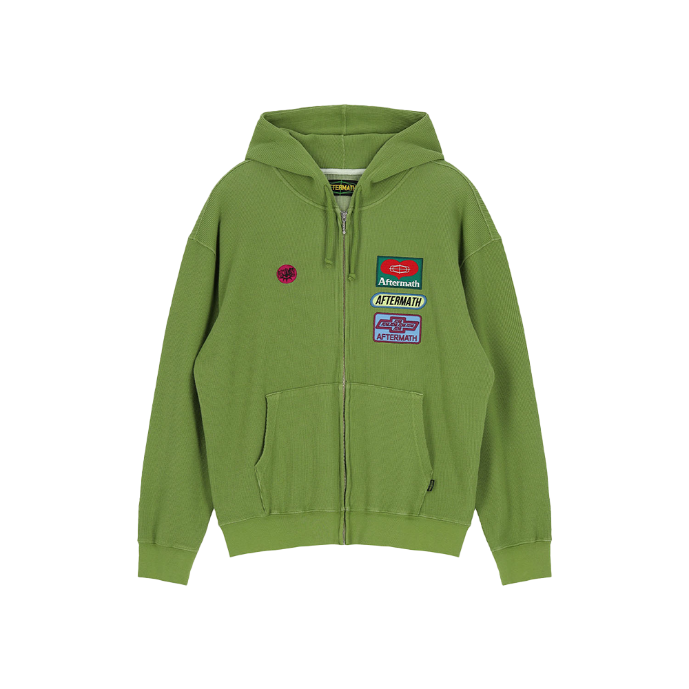 애프터매스 와플 집 후디 그린(Aftermath Waffle Zip Hoodie Green)