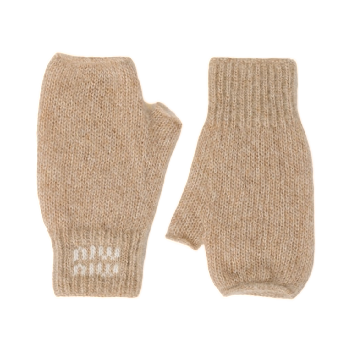 5GG196-2CQD-F0018 Miu Miu Wool and Mohair Gloves Natural