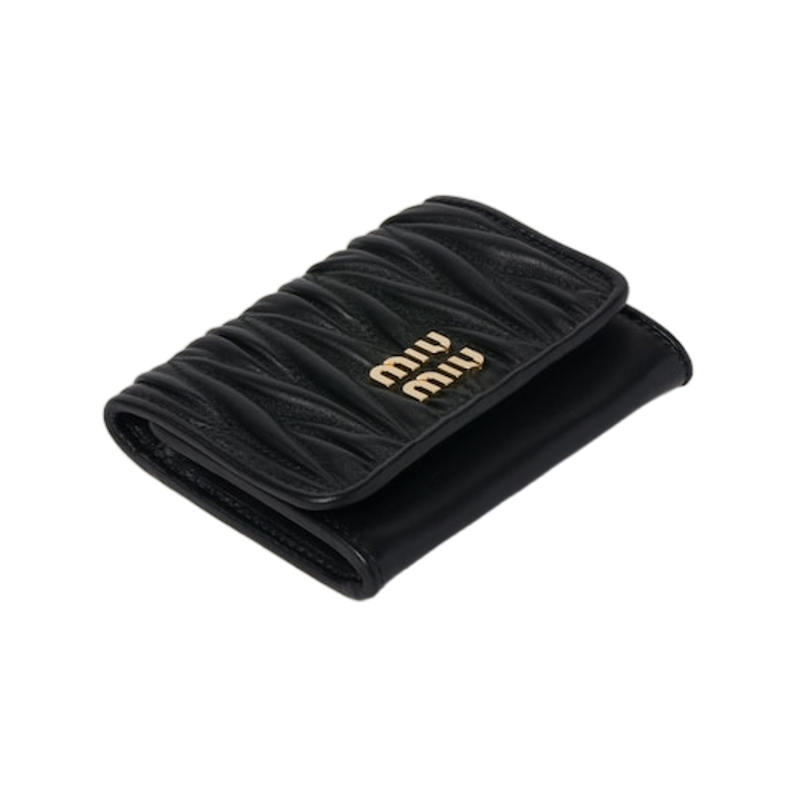미우 미우 마테라쎄 나파 레더 카드 홀더 블랙(Miu Miu Matelasse Nappa Leather Card Holder Black) - 3