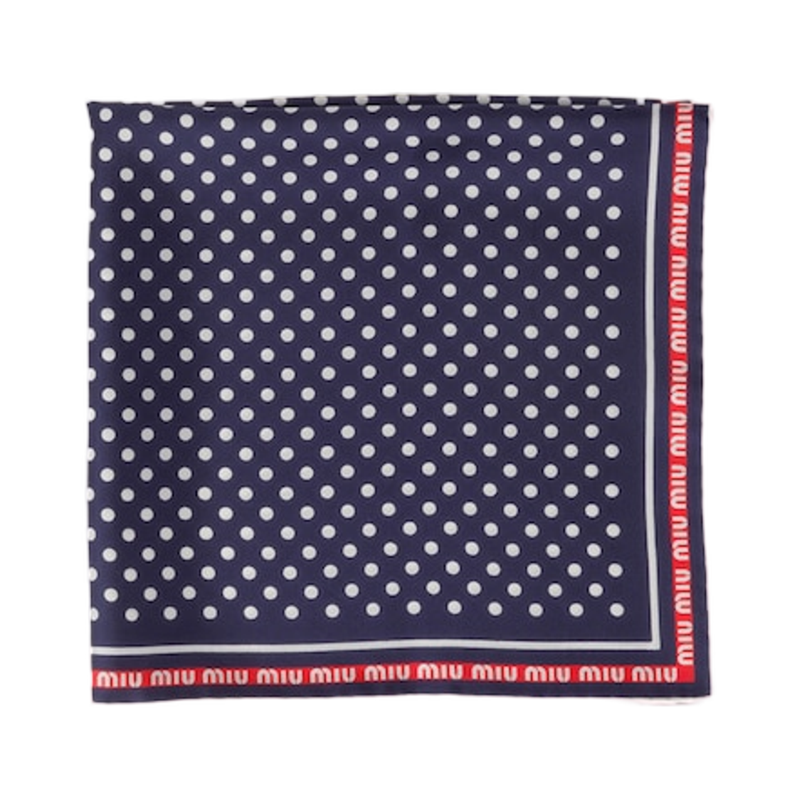 미우 미우 프린티드 트윌 스카프 블루 화이트(Miu Miu Printed Twill Scarf Blue White) - 1
