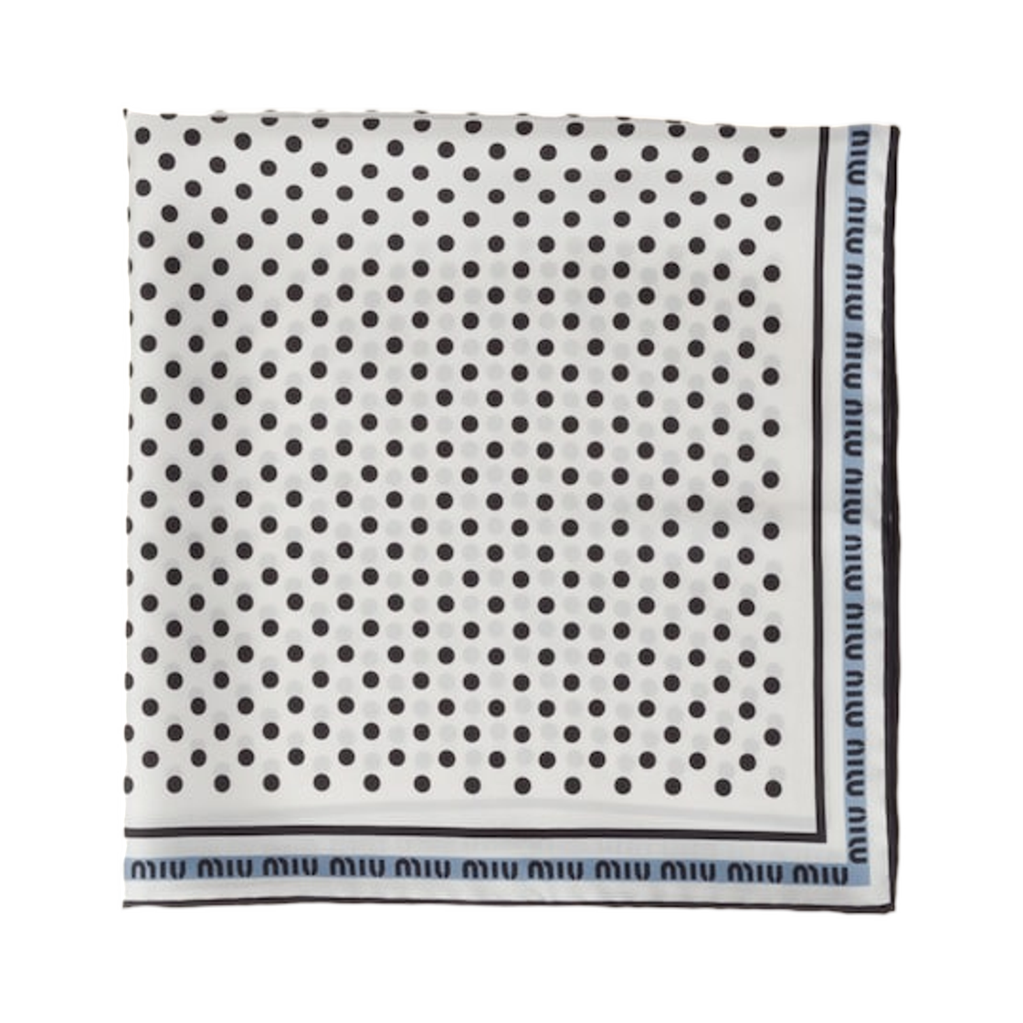 미우 미우 프린티드 트윌 스카프 초크 화이트 블랙(Miu Miu Printed Twill Scarf Chalk White Black) - 1
