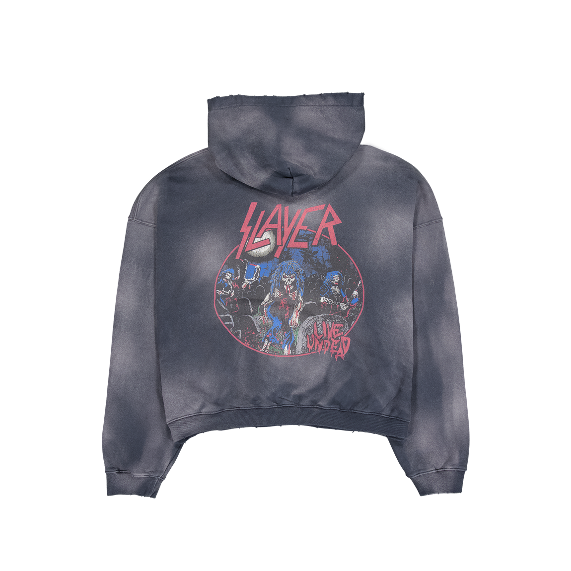슬레이어 언더마이카 라이브 언데드 빈티지 워시드 후디 네이비