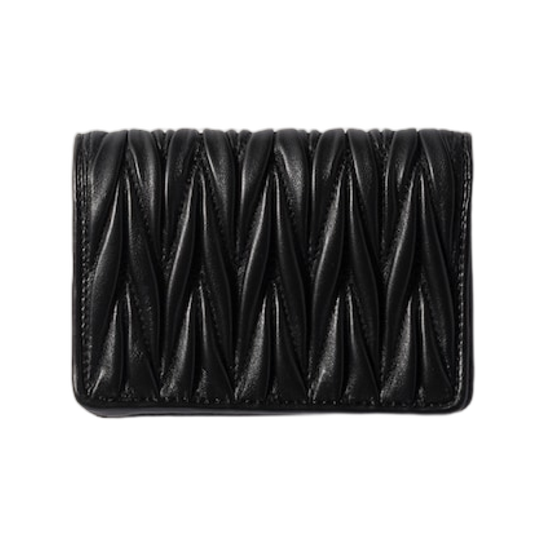 미우 미우 스몰 마테라쎄 나파 레더 월렛 블랙(Miu Miu Small Matelasse Nappa Leather Wallet Black) - 3