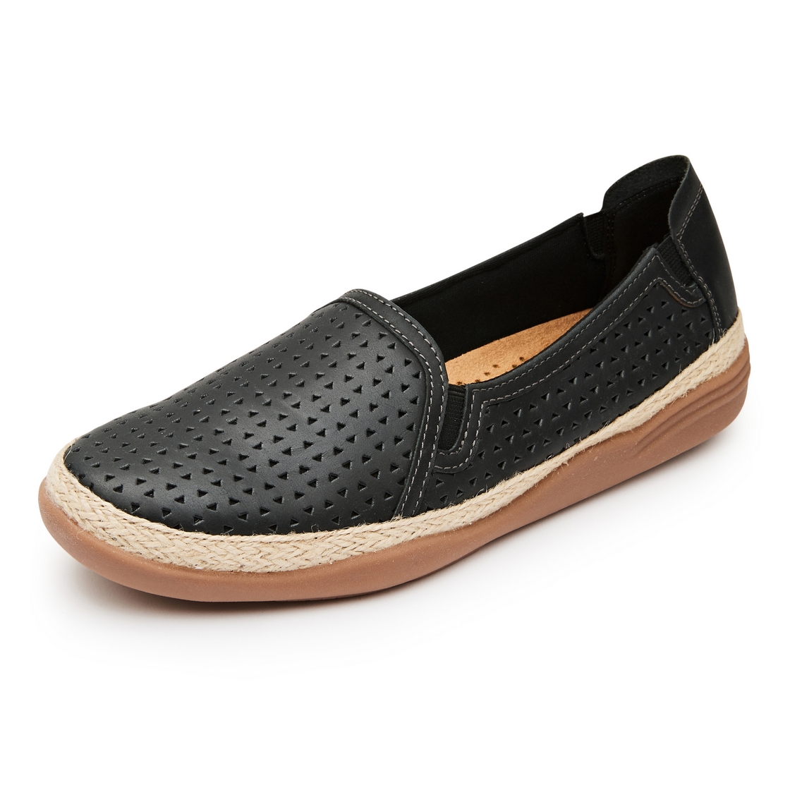 클락스 여성 쿠션 컴포트 에스퍄듀 슬립온 블랙(Clarks Women’s Cushioned Comfort Espadrille Slip-On Shoes Black) - 2