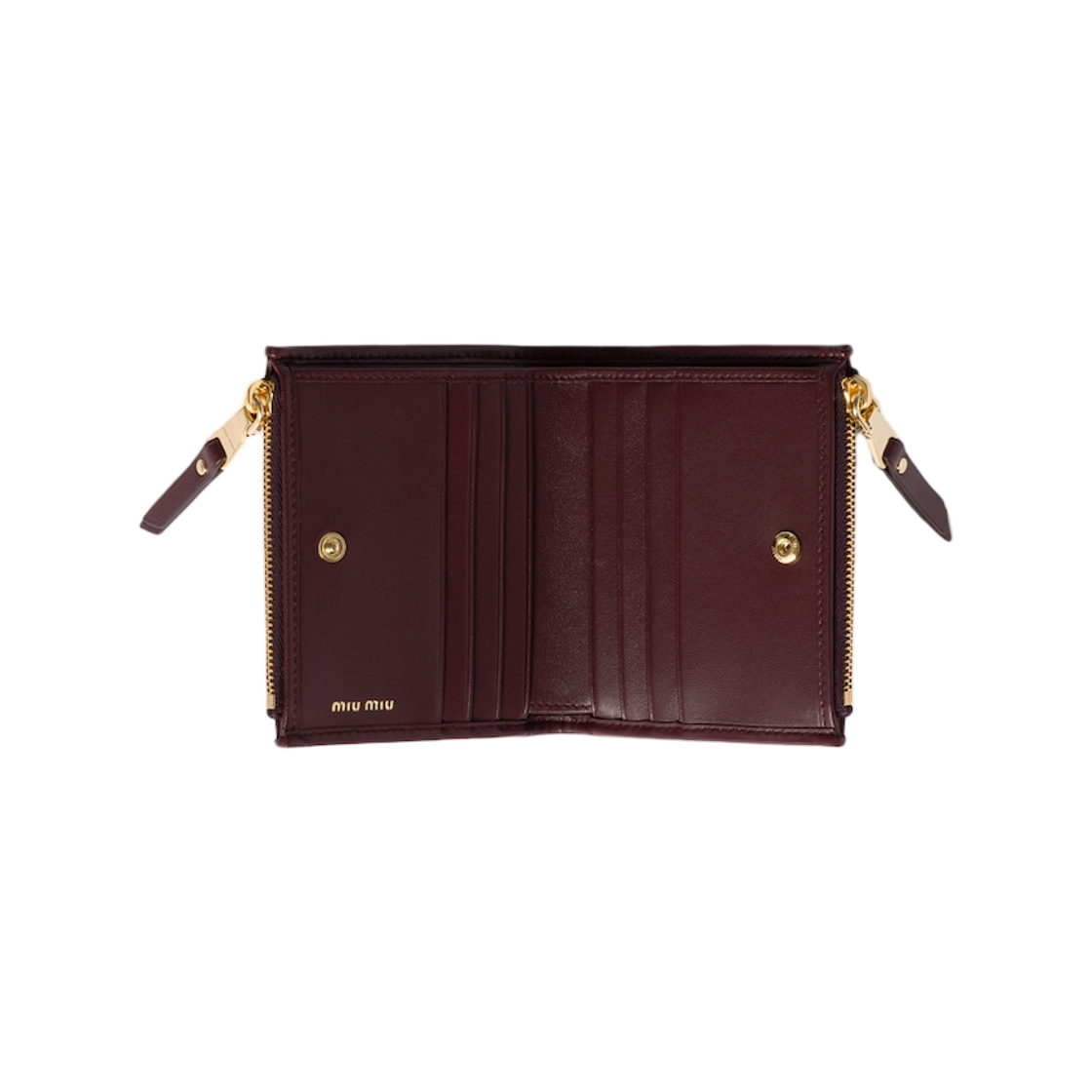 미우 미우 마테라쎄 나파 레더 스몰 월렛 버건디(Miu Miu Matelasse Nappa Leather Small Wallet Burgundy) - 2