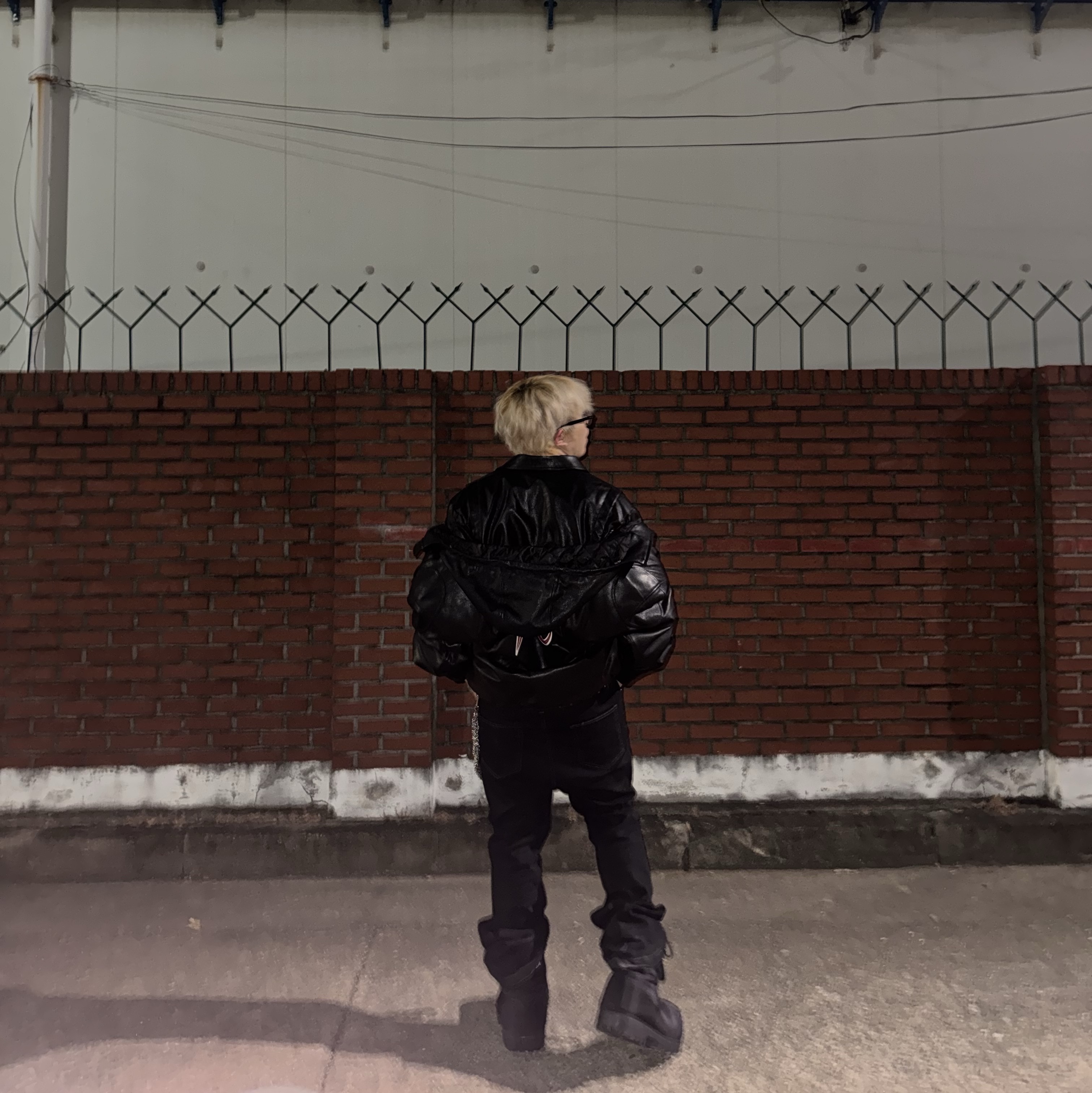 Thug Club Big Rock Leather Jacket Black, Thug Club Dragon Belt Black Vintage - 24FW 착용 스타일 - 2