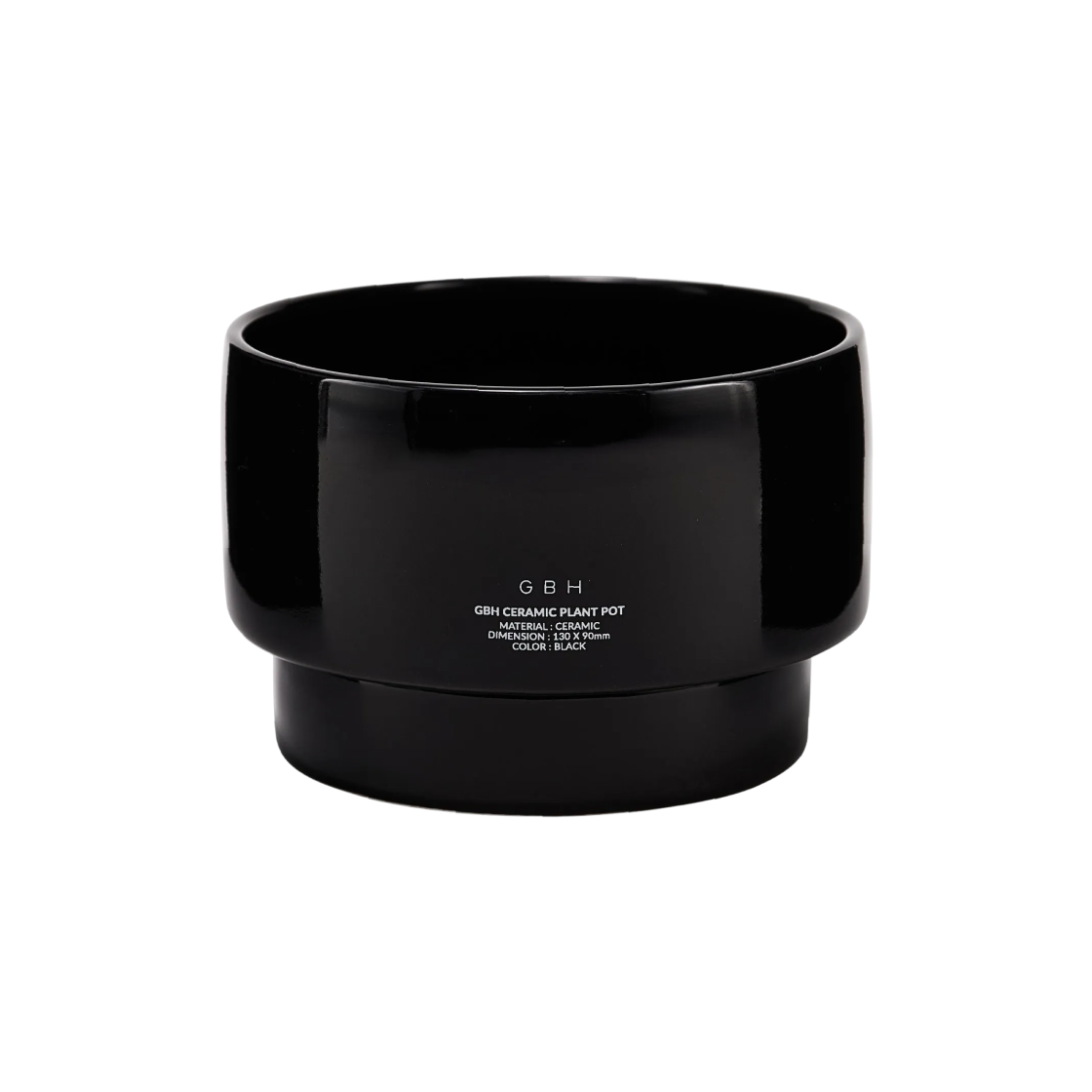 8809947858321 GBH HOME Ceramic Plant Pot Black