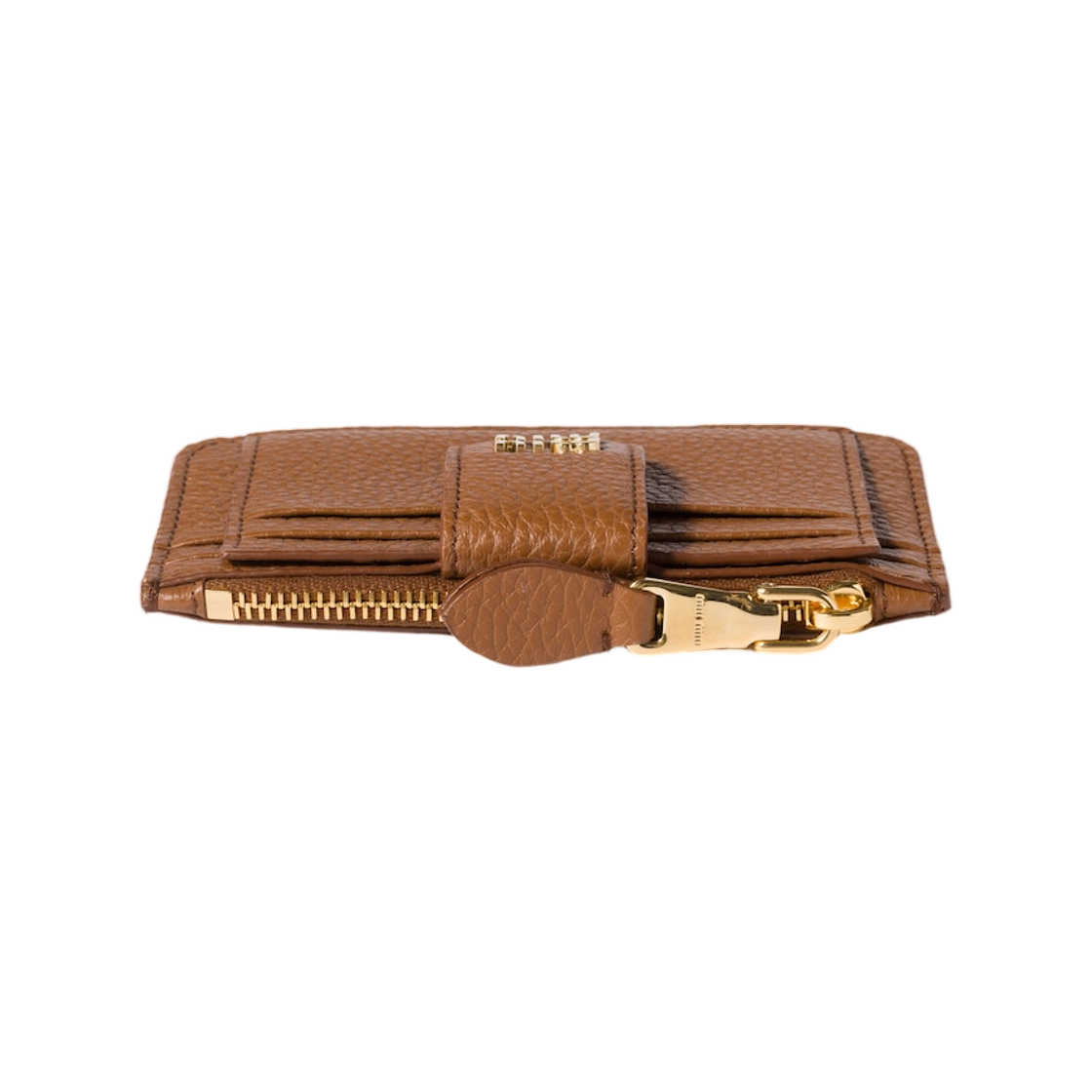 미우 미우 레더 카드 홀더 꼬냑(Miu Miu Leather Card Holder Cognac) - 3