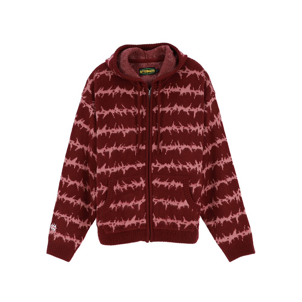 애프터매스 모헤어 니트 집 후디 레드(Aftermath Mohair Knit Zip Hoodie Red)