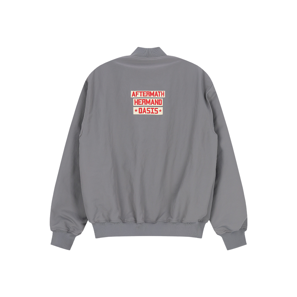 애프터매스 에이티엠 로고 바시티 자켓 그레이(Aftermath Atm Logo Varsity Jacket Grey) - 3