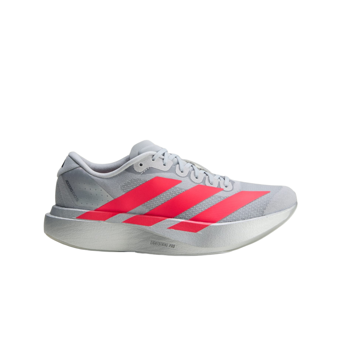 (W) 아디다스 아디제로 에보 SL 실버 메탈릭 루시드 레드((W) Adidas Adizero Evo SL Silver Metallic Lucid Red)